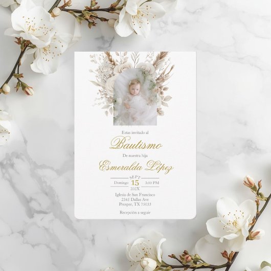 Invitation Baptême Élégant