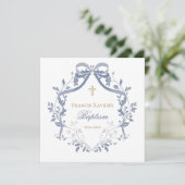 Invitation Baptême élégant arc bleu (Debout devant)