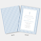 Invitation Baptême élégant de bébé garçon bleu