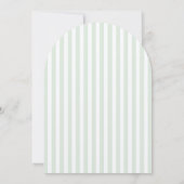 Invitation Baptême Élégant de la bande verte de l'âge clair (Dos)