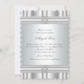 Invitation Baptême élégant Diamant Blanc (Dos)
