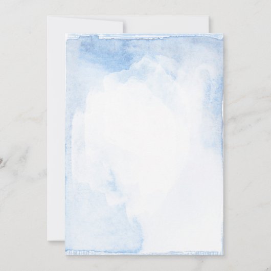 Invitation Baptême élégant rose et bleu roux (Dos)