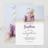 Invitation Baptême Élégante et Minimaliste (Devant / Derrière)