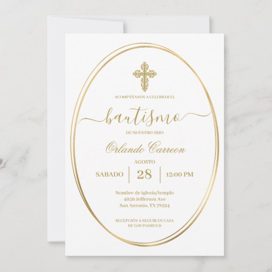 Invitation Baptême en espagnol (Devant)