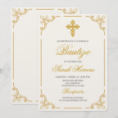 Invitation Baptême en espagnol pour fille (Devant / Derrière)