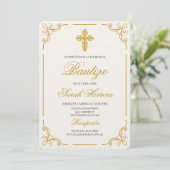 Invitation Baptême en espagnol pour fille (Debout devant)