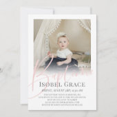 Invitation Baptême en rose (Devant)