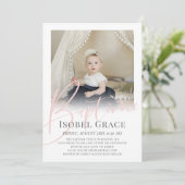 Invitation Baptême en rose (Debout devant)