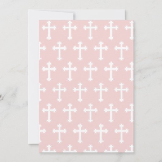 Invitation Baptême en rose (Dos)