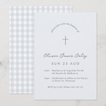 Baptême En vichy Baptême Christening Cross Invitat