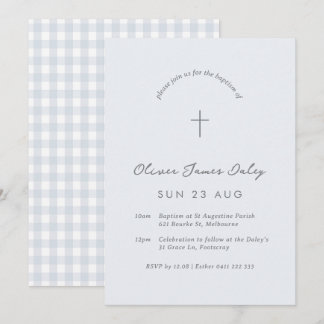 Invitation Baptême En vichy Baptême Christening Cross Invitat