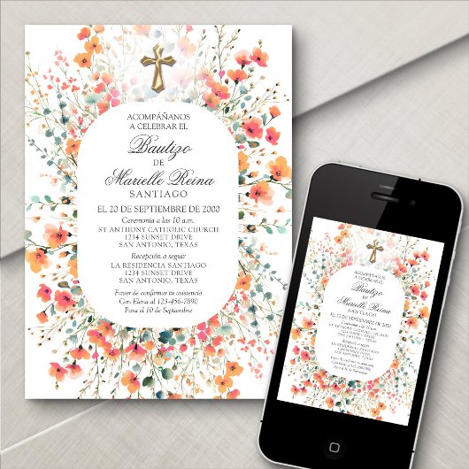 Invitation Baptême espagnol