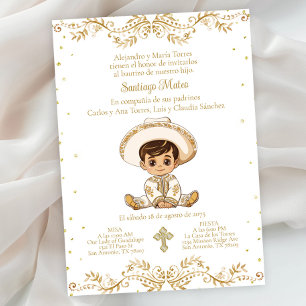 Invitation Baptême espagnol Charro pour garçon