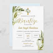 Invitation Baptême espagnol garçon (Devant / Derrière)