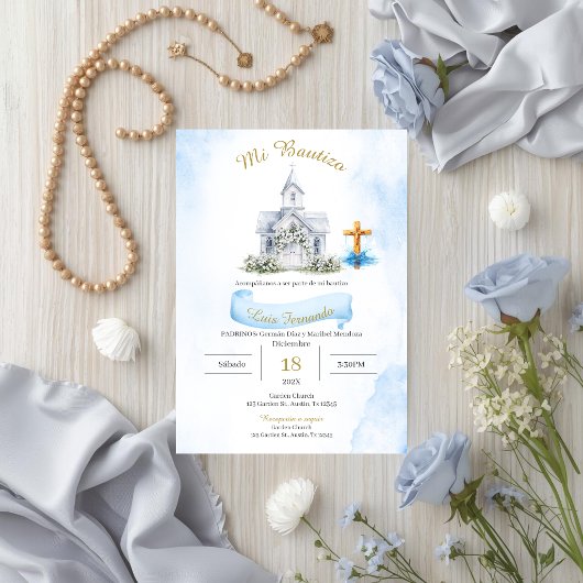 Invitation Baptême Espagnol Garçon