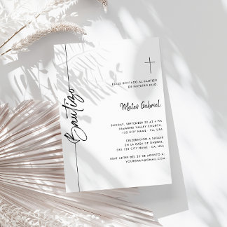 Invitation Baptême espagnol invitaciones de bautizo Nino Nina