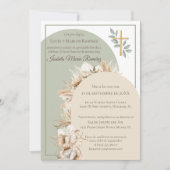 Invitation baptême espagnol moderne pampa herbe bautizo (Devant)