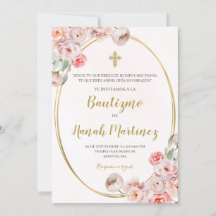 Invitation Baptême espagnol pour fille