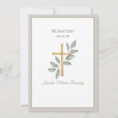 Invitation Baptême espagnol premier anniversaire boho pampa h (Dos)