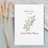 Invitation Baptême espagnol premier anniversaire pampa herbe