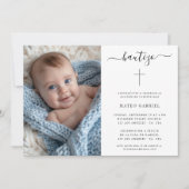 Invitation Baptême espagnol simple | Calligraphie Bautizo Pho (Devant)