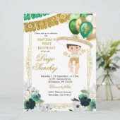 Invitation Baptême et anniversaire de la Charro verte mexicai (Debout devant)