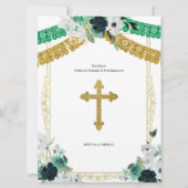 Invitation Baptême et anniversaire de la Charro verte mexicai (Dos)