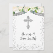 Invitation Baptême et anniversaire Fiesta Floral Twins Boy (Dos)