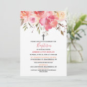 Invitation Baptême et brunch de bébé floral romantique (Debout devant)