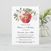 Invitation Baptême et modèle de pomme pour le premier anniver (Debout devant)