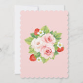Invitation Baptême et premier anniversaire à la fraise (Dos)