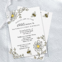 Baptême et premier anniversaire Abeille ensoleillé