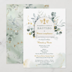 Invitation Baptême et premier anniversaire de jumeaux