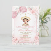 Invitation Baptême et premier anniversaire de la fille Charra (Debout devant)