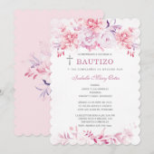 Invitation Baptême et Premier Anniversaire Fille (Devant / Derrière)