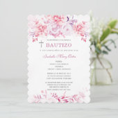 Invitation Baptême et Premier Anniversaire Fille (Debout devant)
