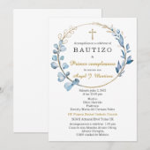 Invitation Baptême et Premier Anniversaire Garçon (Devant / Derrière)