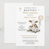 Invitation Baptême et Premier Anniversaire Garçon (Devant / Derrière)