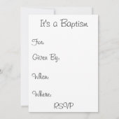 Invitation Baptême Faire-part/Invitation (Dos)