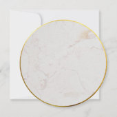 Invitation Baptême Faux Papier Doré Marbre Calligraphie Rond (Dos)