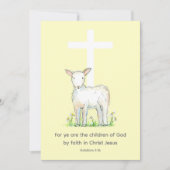 Invitation Baptême Félicitations Galates Écriture Agneau (Devant)