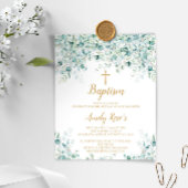 Invitation Baptême Feuille Eucalyptus Budget