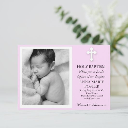 Invitation Baptême fille (Debout devant)