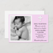 Invitation Baptême fille (Devant / Derrière)