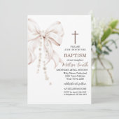 Invitation Baptême Fille au Ruban (Debout devant)