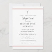 Invitation Baptême Fille Élégance Moderne (Devant)