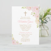 Invitation Baptême Fille Rose Baptême Invitation (Debout devant)