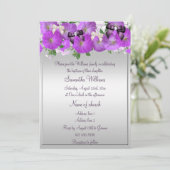 Invitation Baptême Filles Petunias & Rubans (Debout devant)