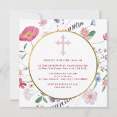 Invitation Baptême fleur sauvage (Dos)