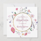Invitation Baptême fleur sauvage (Devant)